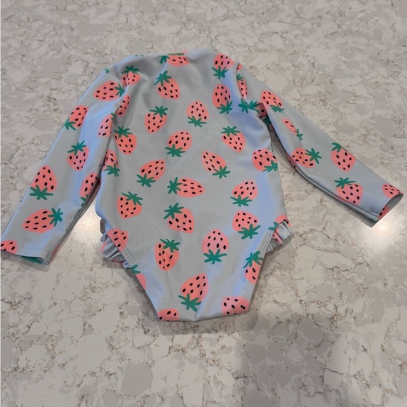 Old Navy 12-18M Strawberry Print Long Sleeve Swimsuit - Picture 12 of 13
